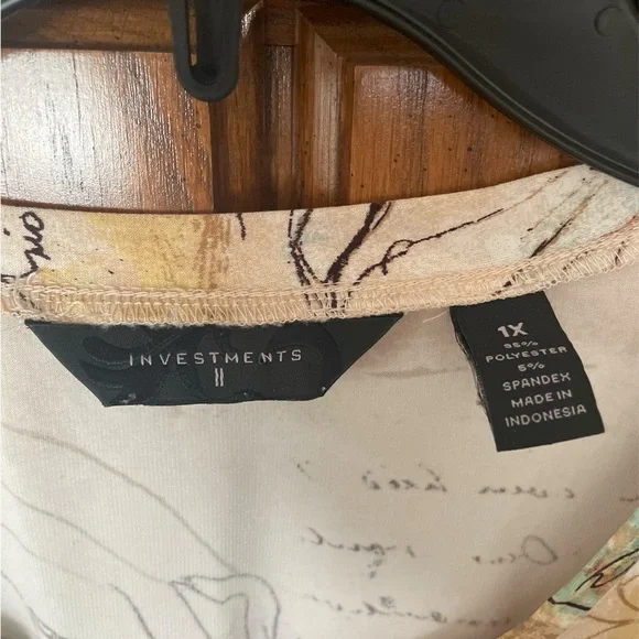 Investments ll Three Quarter Sleeve Blouse Size 1X - Picture 3 of 4